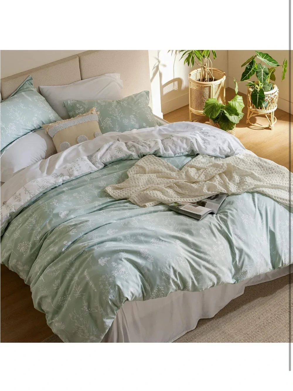 NEW Bedsure Reversible Floral Duvet Cover Set with Zipper Closure, 3 Pieces KING